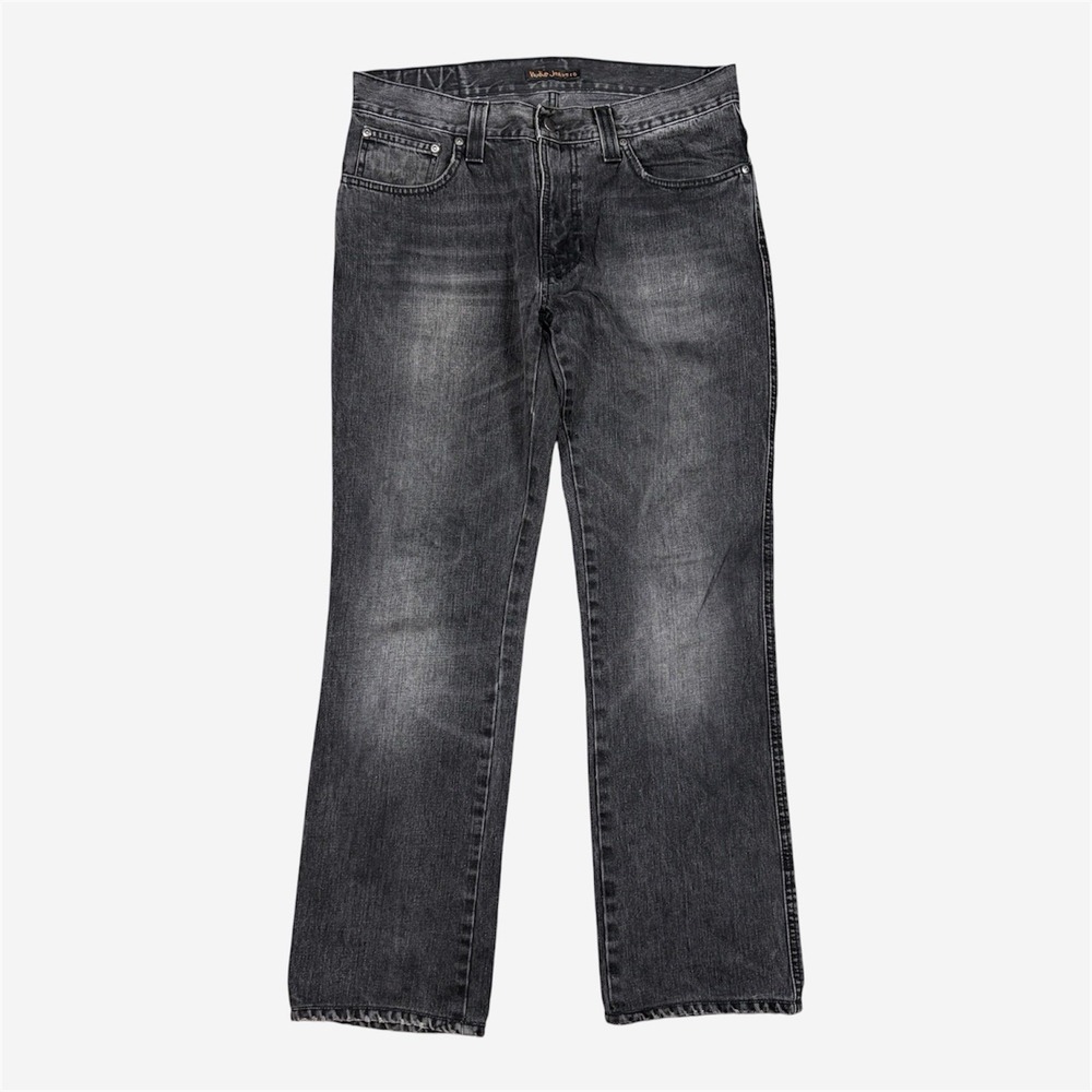 Nudie Jeans Co Mens Jeans 34x31* Black Twill Dark Wash Slim Jim Cotton Straight